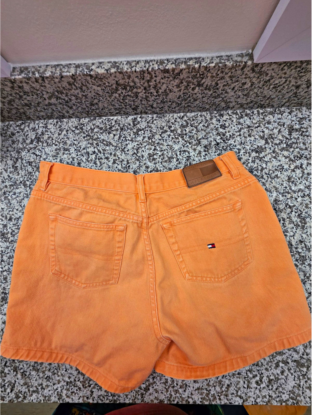 Tommy Hilfiger Women's Orange Jean Shorts High Rise Size 10
